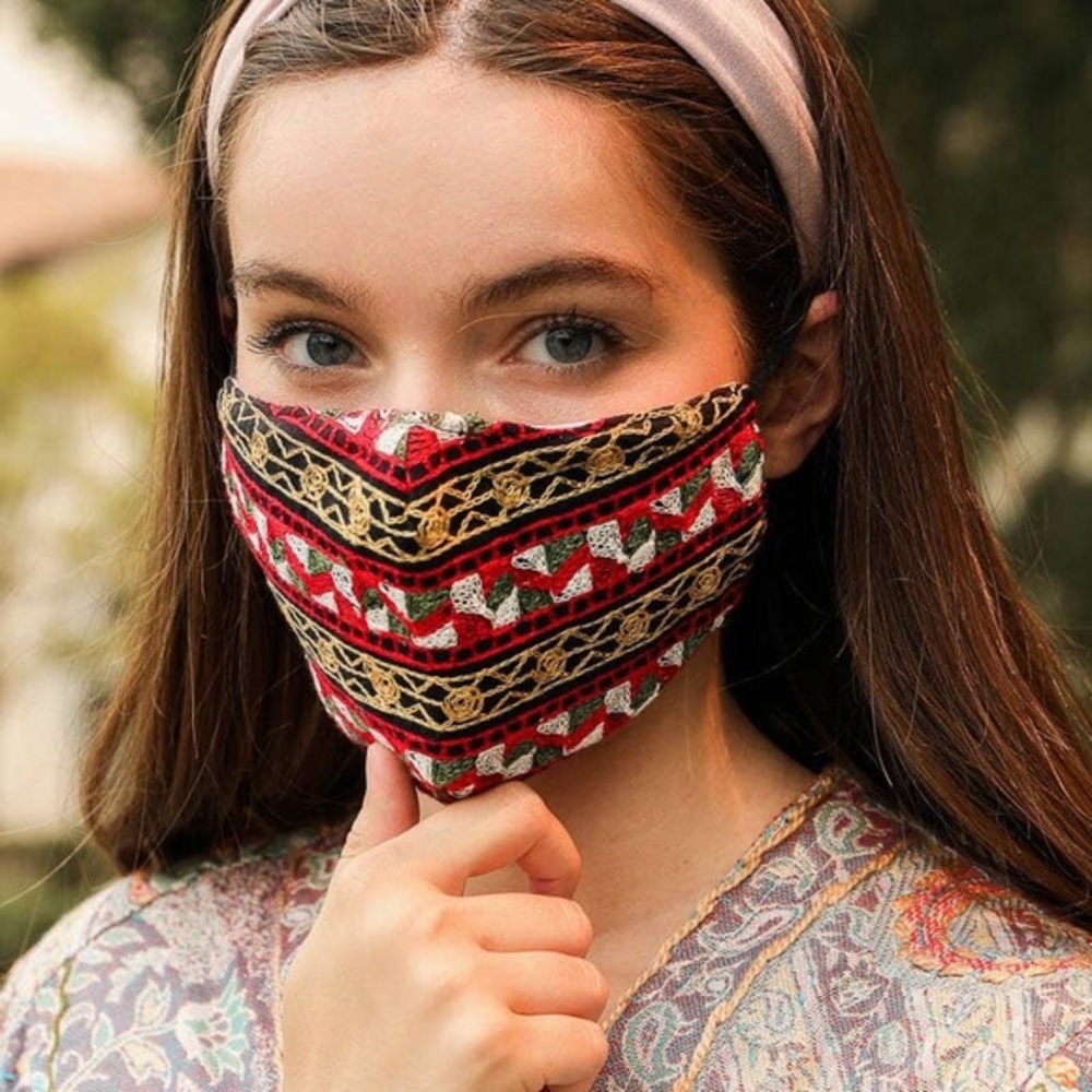Idyllic Pattern Embroidered Face Mask